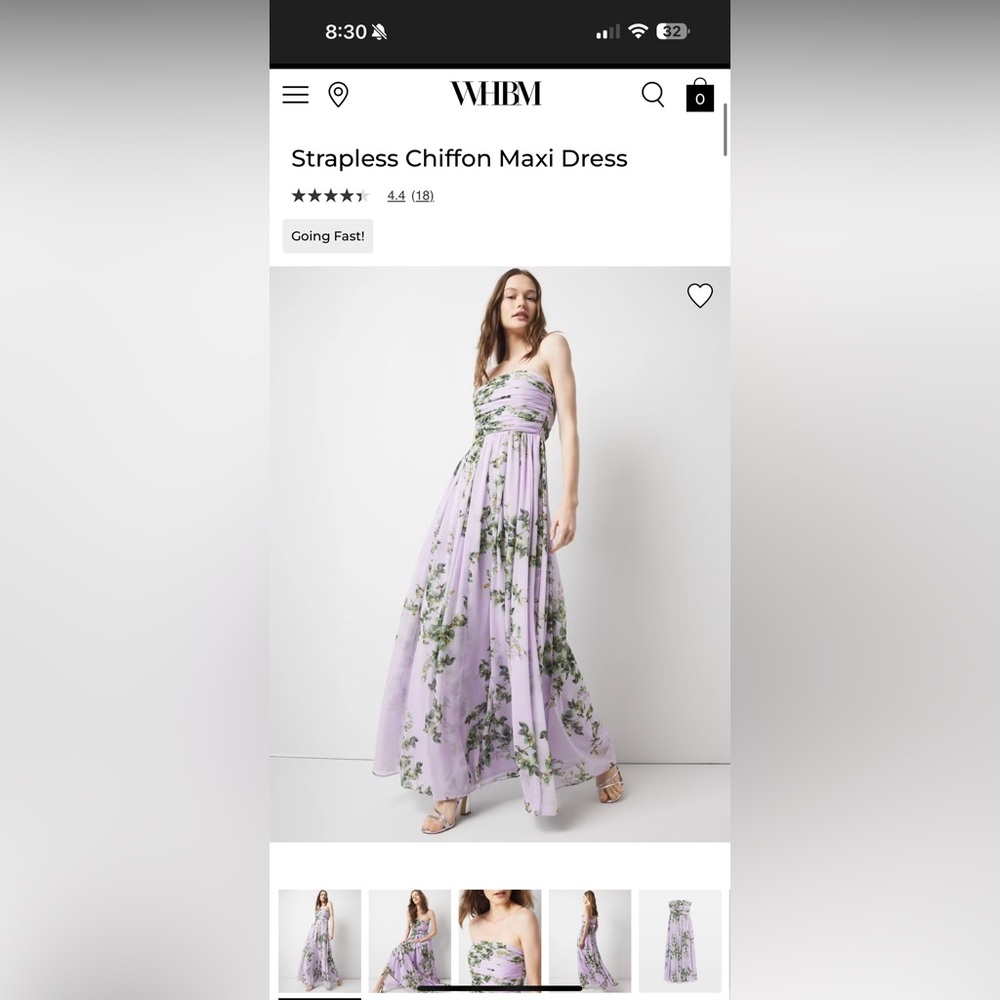 White House Black Market Purple Floral Maxi Dress